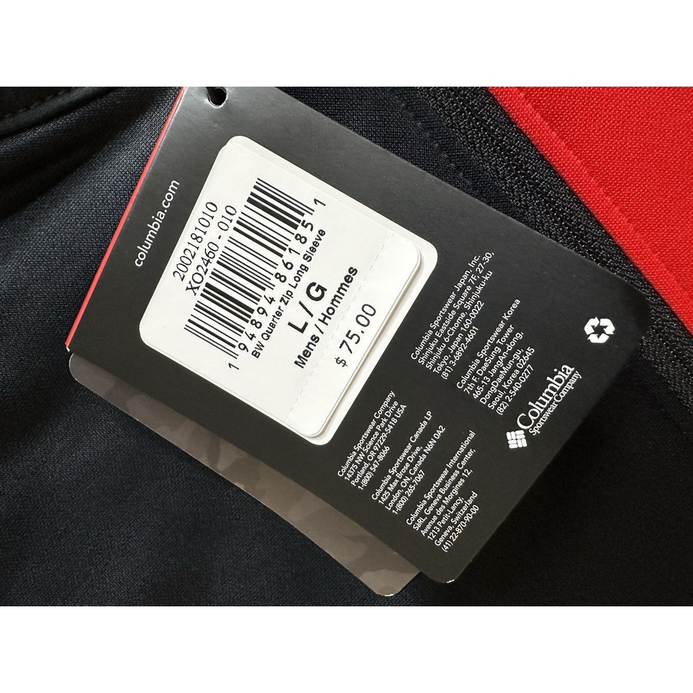 Columbia Men's Lake Aloha Half Zip Fleece Pullover Black Red Size Large - Picture 16 of 16